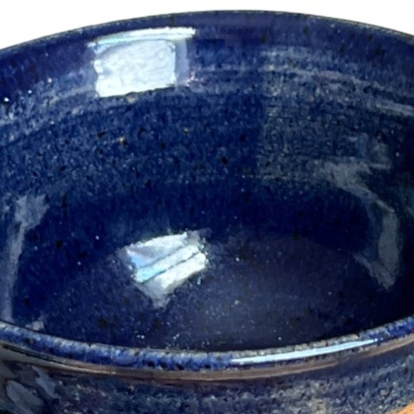 Vtg SOUP MUG Handcrafted ALOHA Pottery Bowl w/ Floral Appliques Signed Planter - Picture 4 of 13